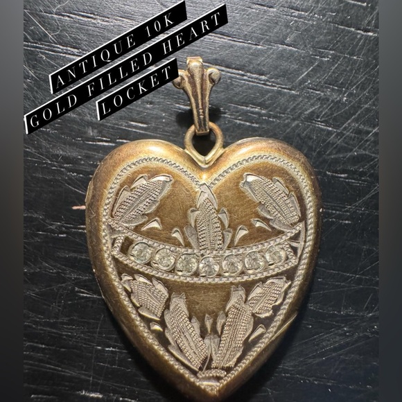 Antique 10K Gold Filled Heart Locket - Picture 1 of 12